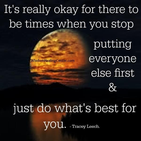 It's ok to just do what's best for you